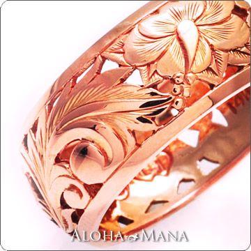 ハワイアンジュエリー 指輪 リング k14 ピンクゴールド レディース