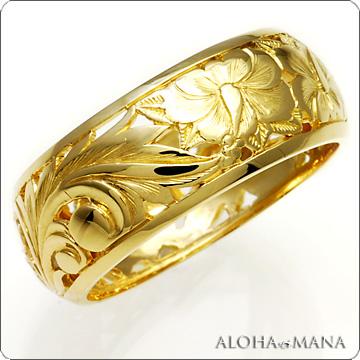 ALOHA MANA ハワイアンジュエリー 指輪 リング k14 イエロー ALOHA MANA ハワイアンジュエリー 指輪 リング k14 イエロー