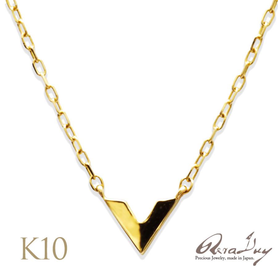 ALOHA MANA ネックレス k10 チェーン ゴールド V V字 アズキ