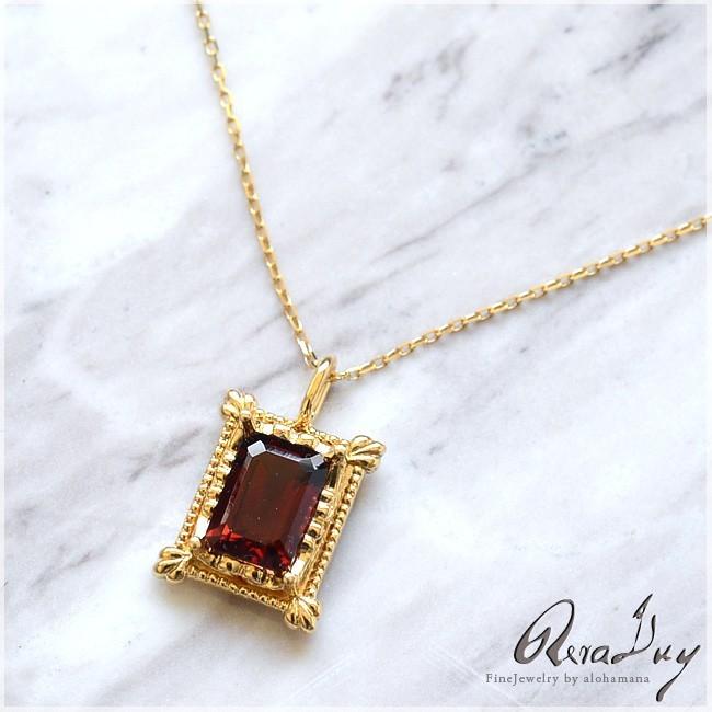 レディース ネックレス 18金 k18 レディース ガーネットブルートパーズ 付属チェーンなし トップのみ