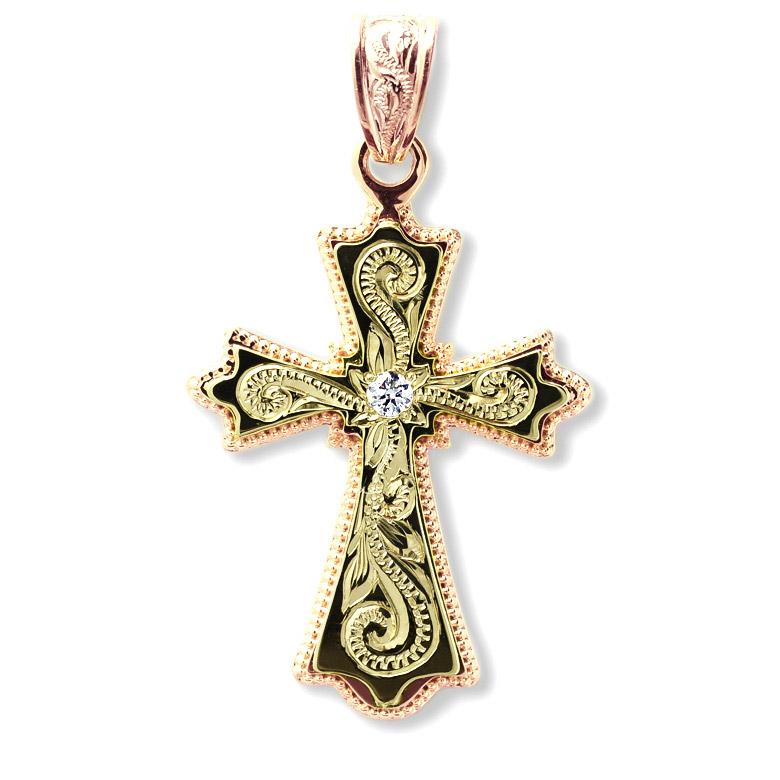 K14クロスペンダントYG WG PG　最終値下げ　本日迄の出品です ALOHA MANA 【決算Sale 40%OFF】現品のみ ハワイアンジュエリー