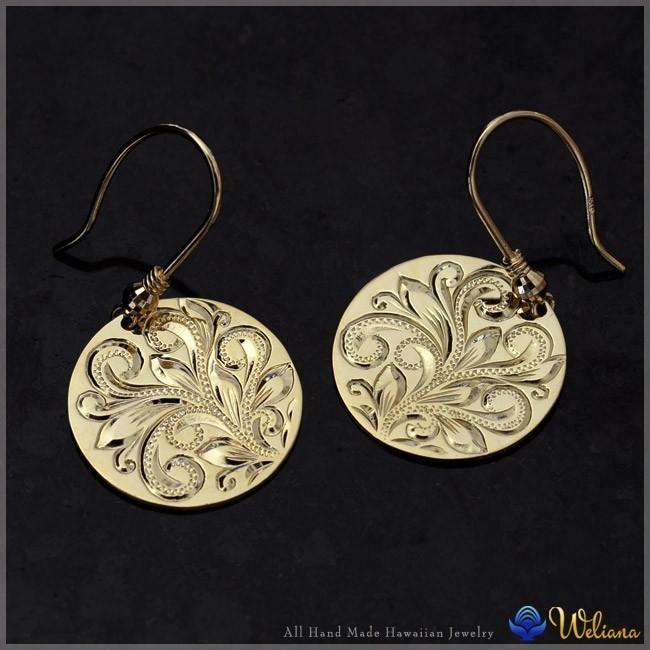 アロハマナハワイアンジュエリー Weliana フック ピアス K18