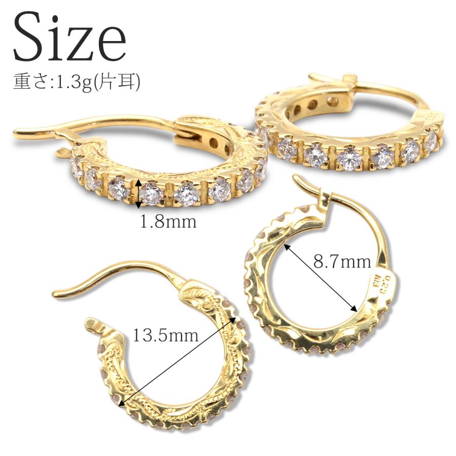 K18PGダイヤモンドフープピアス0.46ct