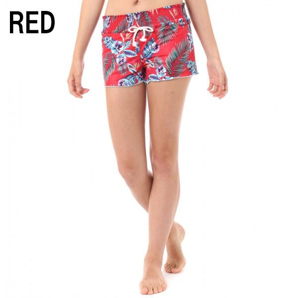 ロキシー ボードショーツ レディース 水着 海パン サーフパンツ ビーチ リゾート 赤 ボタニカル柄 ショート丈 M かわいい 通販 人気