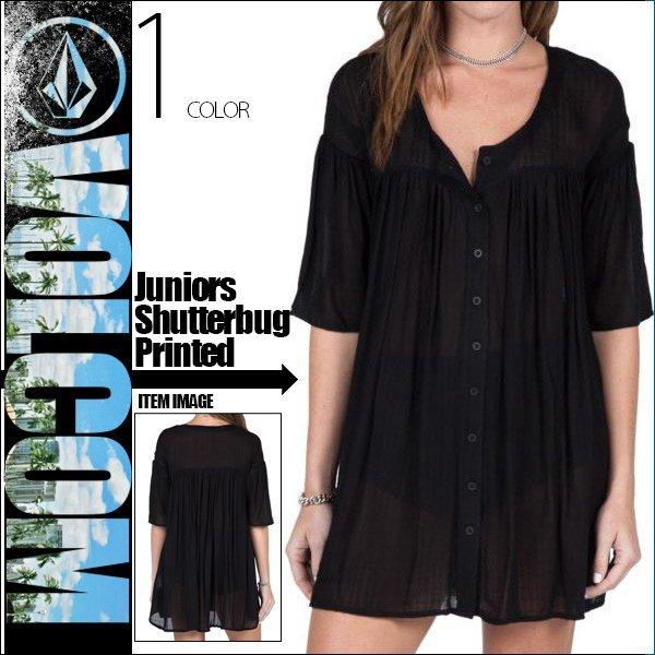 人気が高い ワンピース 人気ブランド ボルコム レディース B Volcom プレゼント 40代 30代 代 ミニ ブラック 黒 ドロップショルダー シャツドレス ワンピース サイズ Xs S