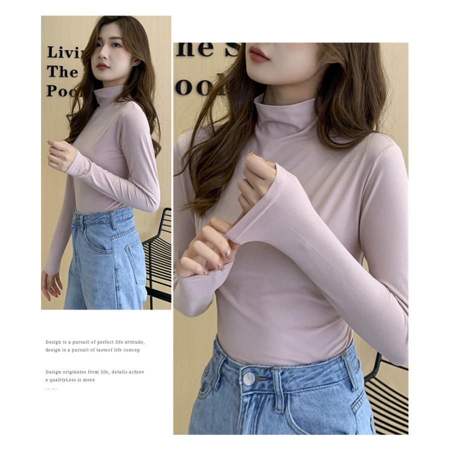 Tシャツ レディース 長袖 カットソー インナー ハイネック Tシャツ レディース 長袖 カットソー インナー ハイネック