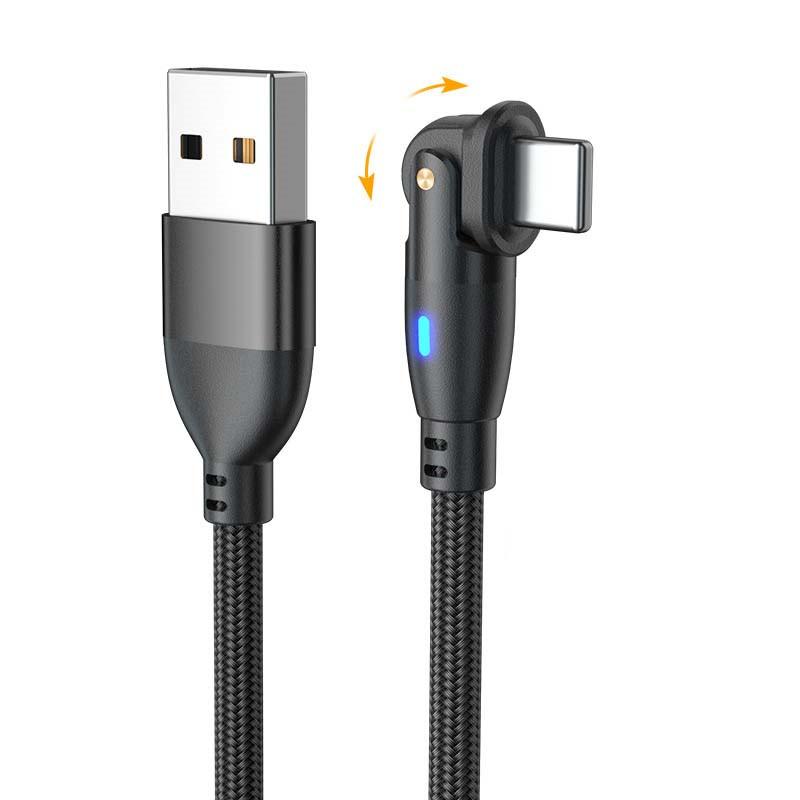 【2点購入で300円オフ】 USB Type-c ケーブル Micro iPhone 180度 回転 2ｍ タイプc 充電ケーブル l型 USBケーブル スマホ コード 携帯 高速充電｜alois｜16