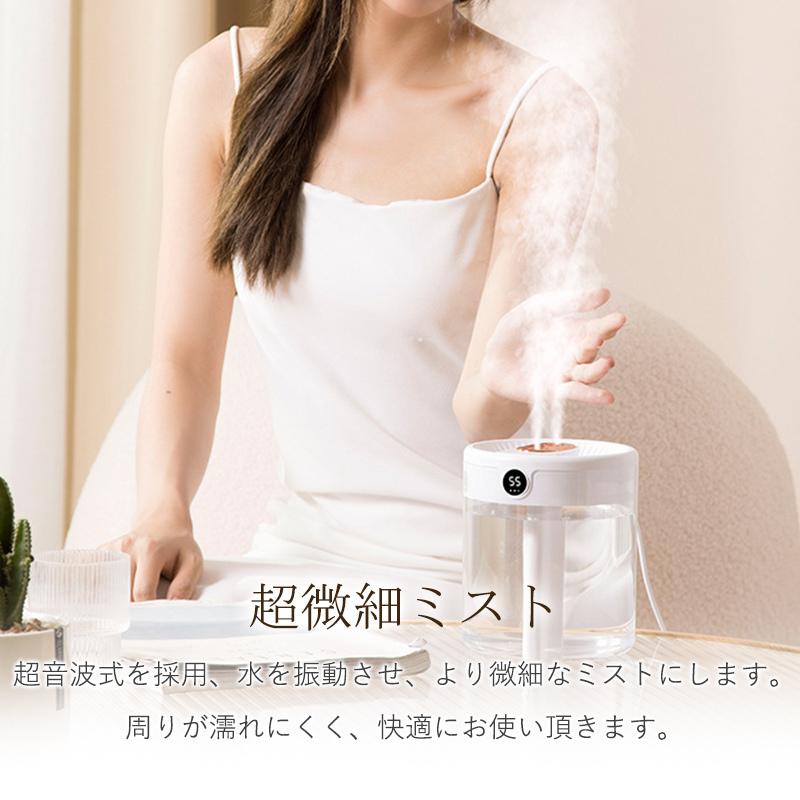 爆買 加湿器 小型 卓上 ミニ 超音波 大容量 2L 除菌 空気清浄機 USB