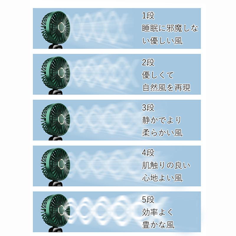 扇風機 小型 ハンディファン 卓上扇風機 5000mAh 手持ち 首掛け 扇風機 ミニ扇風機 静音 usb充電式 長時間アウトドア 暑さ対策 オフィス｜alois｜13