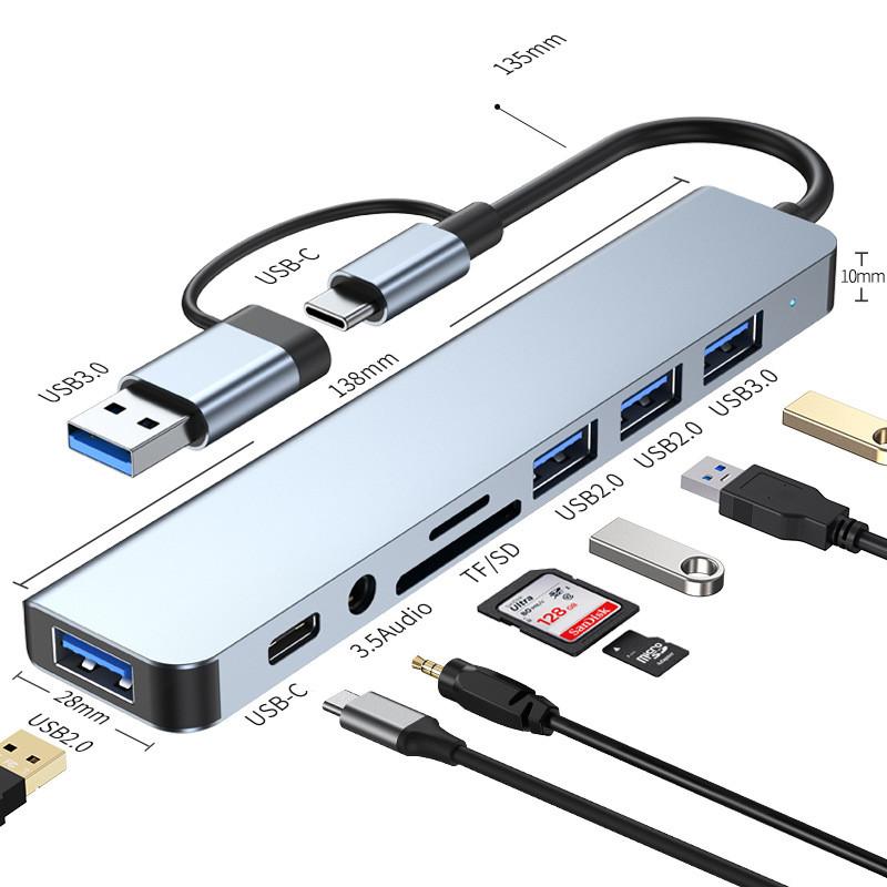 USBハブ 3.0 Type-C ドッキングステーション 8in1 8ポート 変換アダプタ 薄型 軽量設計 usbポート カードリーダー 接続 高速｜alois｜14