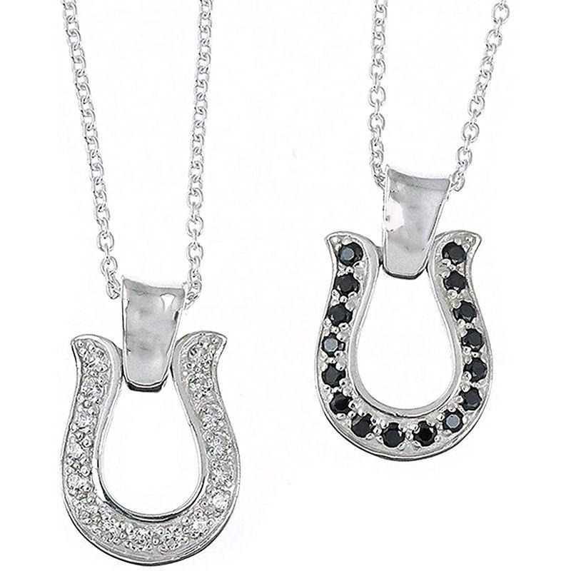 新しい到着 レディース メンズ ネックレス ブランド 925 シルバー ネックレス ホースシュー Cz Blackdia ネックレス ペンダント Jalapamax Tur Br