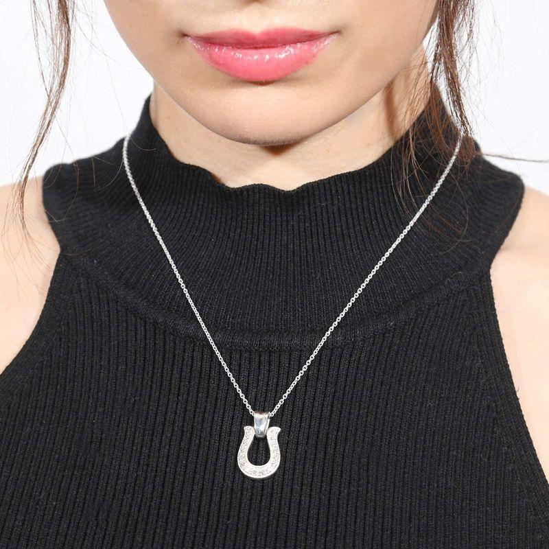 新しい到着 レディース メンズ ネックレス ブランド 925 シルバー ネックレス ホースシュー Cz Blackdia ネックレス ペンダント Jalapamax Tur Br