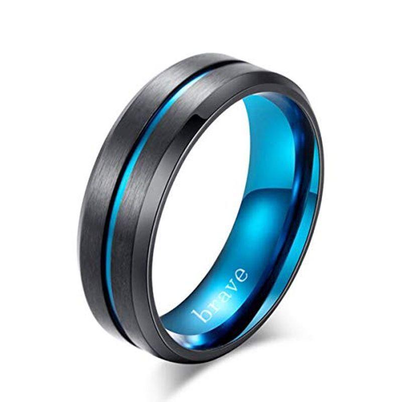 Brave リング メンズ チタン 指輪 ファッション アクセサリー ブルー 24 Aloka 通販 Yahoo ショッピング