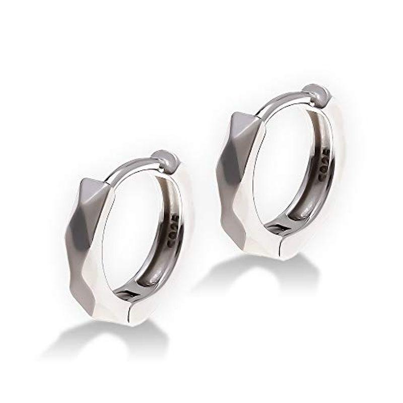 流行 ダイヤカット入シルバー925フープピアスリングレディースゴールド8mm両耳18G ダイヤカット入シルバー925フープピアスリングレディースゴールド8mm片耳18G