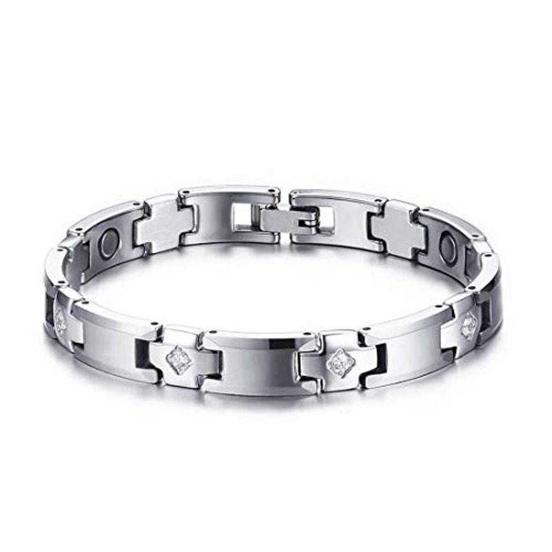 Rockyu ブランド ブレスレット ゲルマニウム タングステンブレスレット メンズ レディース 男女兼用 シンプル ジルコニア 磁気ブレス Aloka 通販 Yahoo ショッピング