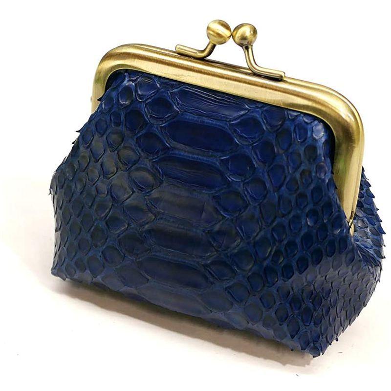 AIZOME-PY1157 がま口 小物入れ 小銭入れ マルチケース 本革 パイソン革 蛇革 ヘビ革 藍染 PY1157 がま口 小物入れ 小銭入れ マルチケース 本革 パイソン革 蛇革 ヘビ革 藍染