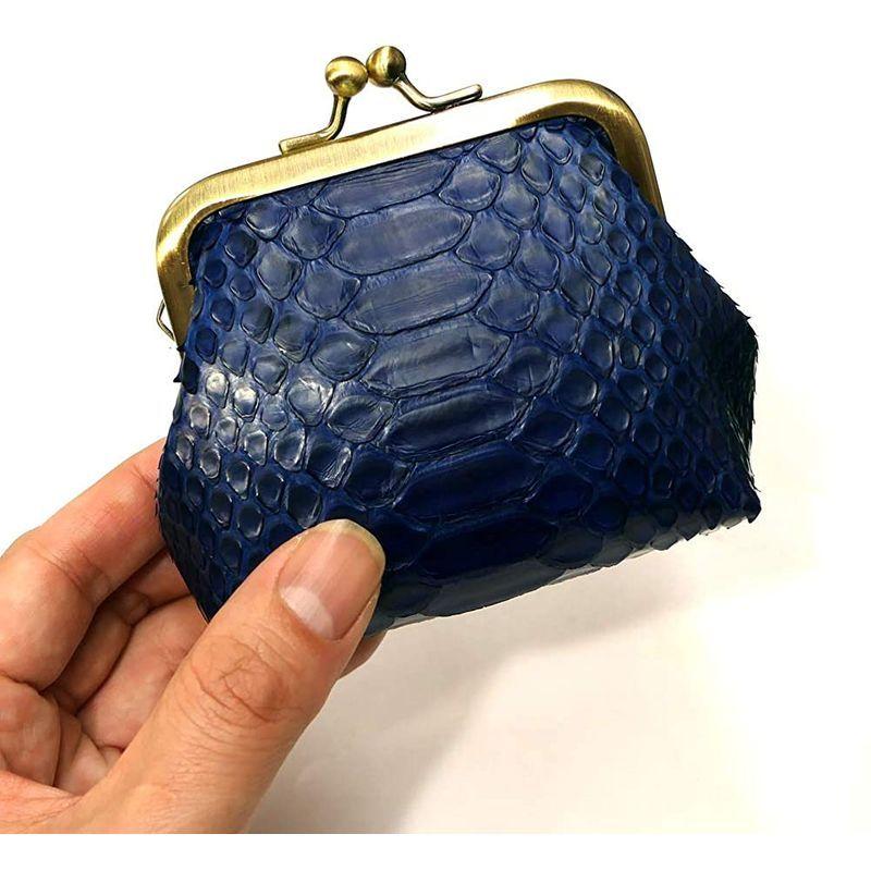 AIZOME-PY1157 がま口 小物入れ 小銭入れ マルチケース 本革 パイソン革 蛇革 ヘビ革 藍染 PY1157 がま口 小物入れ 小銭入れ マルチケース 本革 パイソン革 蛇革 ヘビ革 藍染