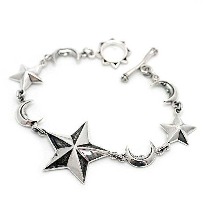 ラッピング無料 シルバーワン シルバー925 スター ムーン ブレスレット メンズ Ho 星 月 銀 ビッグ 無料長期保証 Ericjoyce Co Uk