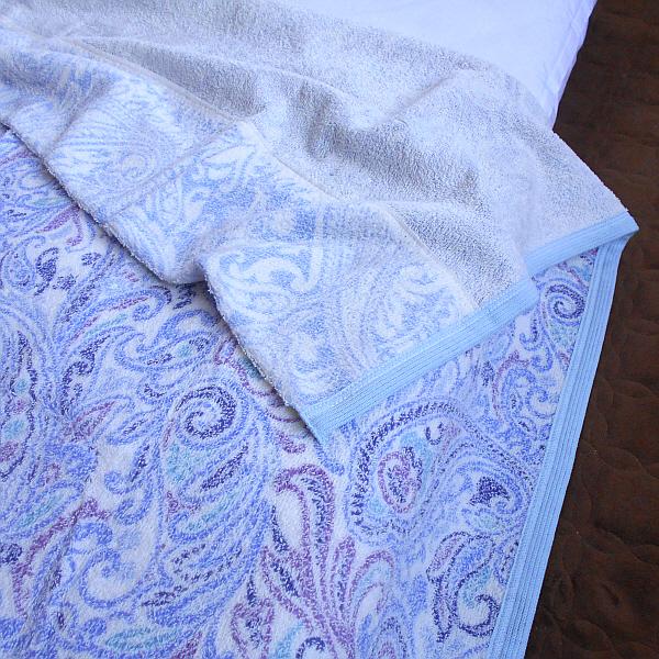 タオルケット パイルが抜けにくい 編み物パイルのタオルケット