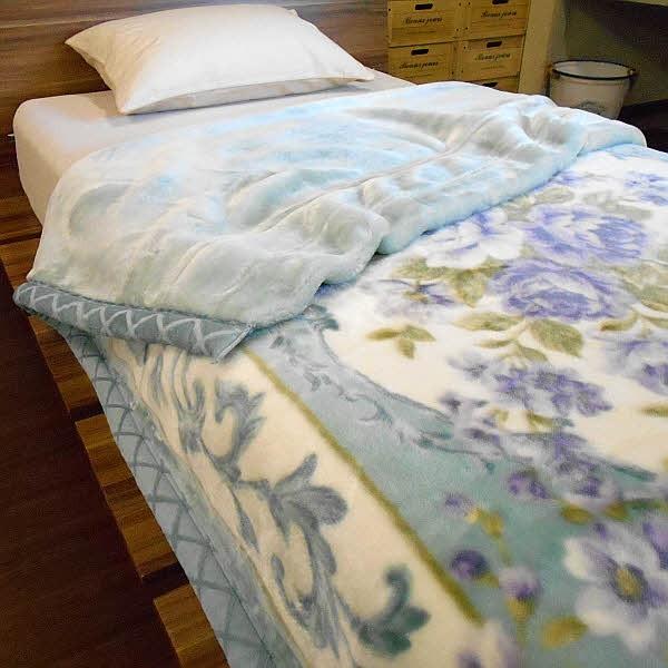 毛布 衿付マイヤー２枚合わせ毛布 花柄 シングルサイズ ムートンタッチ毛布 140×200cm |  | 02