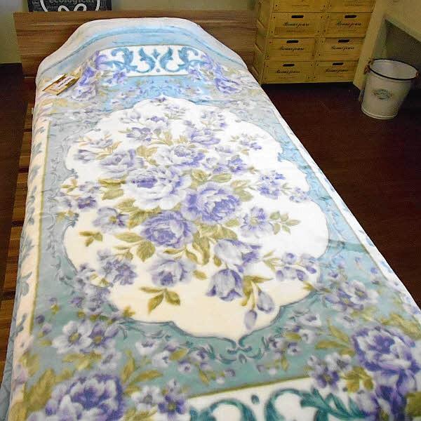 毛布 衿付マイヤー２枚合わせ毛布 花柄 シングルサイズ ムートンタッチ毛布 140×200cm |  | 04