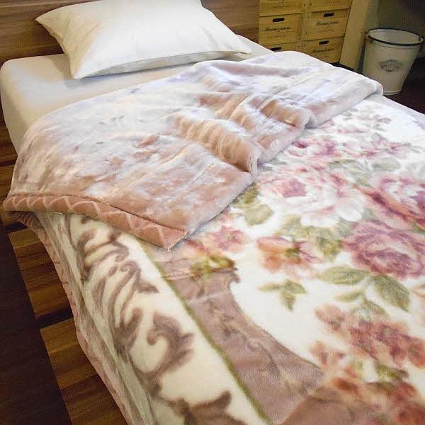 毛布 衿付マイヤー２枚合わせ毛布 花柄 シングルサイズ ムートンタッチ毛布 140×200cm |  | 06