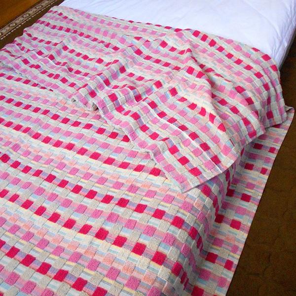 タオルケット シングルサイズ ブロックチェック柄 綿100％ 軽量・薄手タイプ サイズ140×190cm 商品重量820g |  | 02
