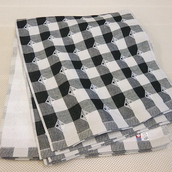まとめ買い用 パイル＆ガーゼ 今治タオル6枚セット 今治フェイスタオル ブロックチェック 綿100％ ブラック | 今治タオル | 01