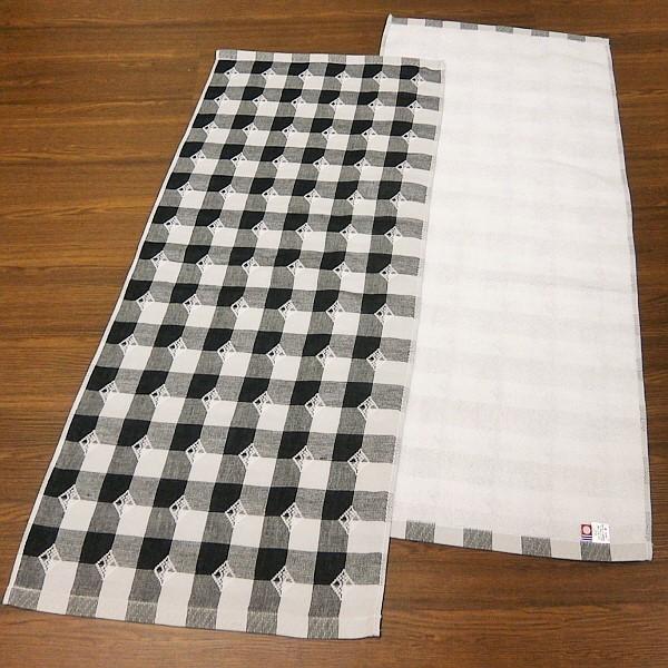 まとめ買い用 パイル＆ガーゼ 今治タオル6枚セット 今治フェイスタオル ブロックチェック 綿100％ ブラック | 今治タオル | 04