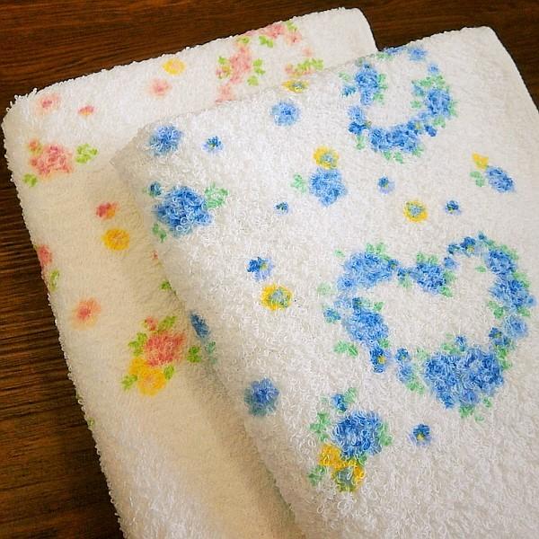 フェイスタオル まとめ買い用 泉州タオル ハートフラワー 花柄 綿100％ 12枚セット 日本製 |  | 01