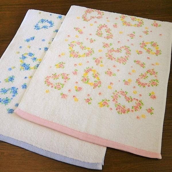 フェイスタオル まとめ買い用 泉州タオル ハートフラワー 花柄 綿100％ 12枚セット 日本製 |  | 03