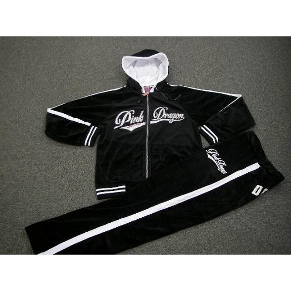 DOG TOWN ドッグタウン レディース 桃龍 ベロア 上下セット ブラック