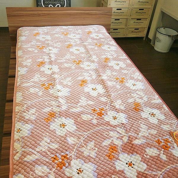 敷きパッド あったか遠赤外線わた入り シングルサイズ 100×205cm 花柄 丸洗いOK |  | 07