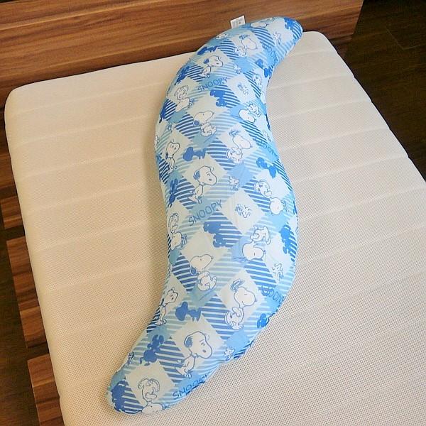 SNOOPY（スヌーピー） 冷感 抱き枕 ブルー サイズ38×110cm : アロール