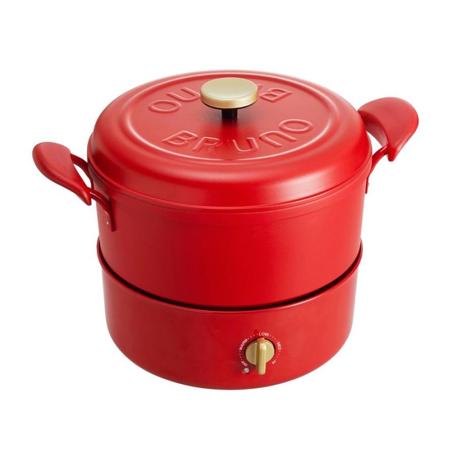 新品未使用　BRUNO マルチグリルポット　レッド BRUNO（ブルーノ） コンパクト マルチグリルポット レッド BOE065