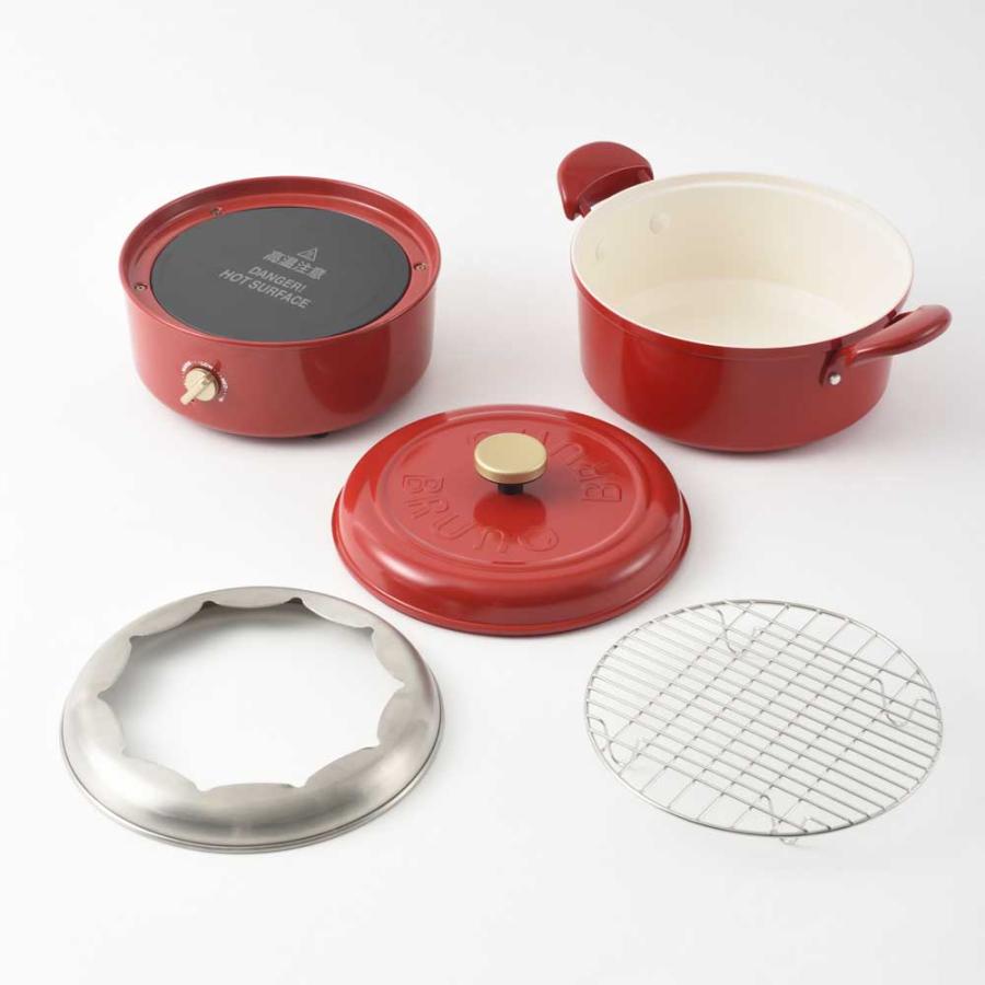 BRUNO（ブルーノ） コンパクト マルチグリルポット レッド BOE065