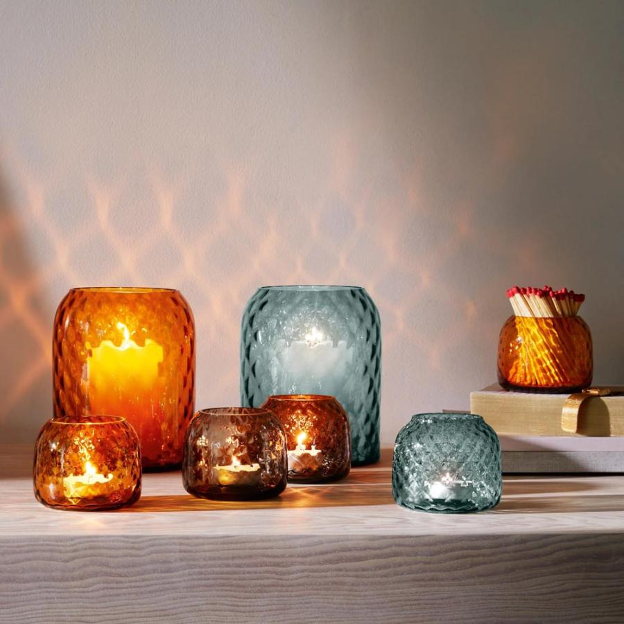 LSA エルエスエー Dapple Vase / Tealight アンバー LDP18 G1753-07