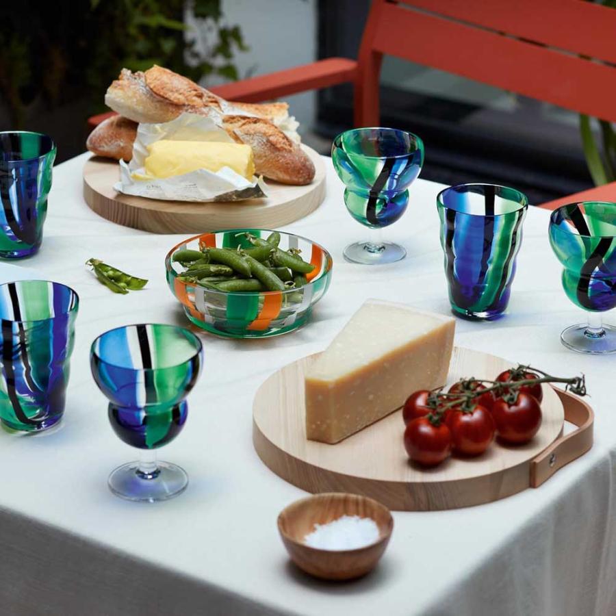 LSA Folk Water Wine Glass ウォーター＆ワイングラス G1773-08-124 ブラック・ブルー・グリーン 230ml×2個セット LFK03 / エルエスエー ガラスの画像