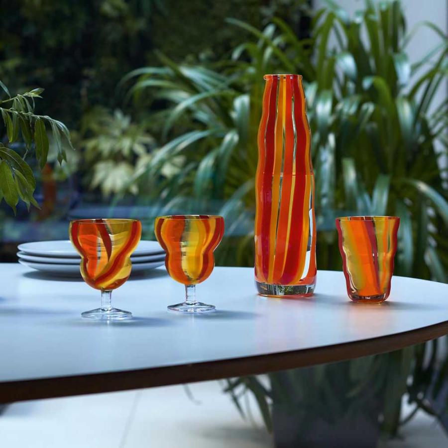 LSA Folk Water Wine Glass ウォーター＆ワイングラス G1773-08-645 オレンジ・レッド・イエロー 230ml×2個セット LFK04 / エルエスエー ガラスの画像