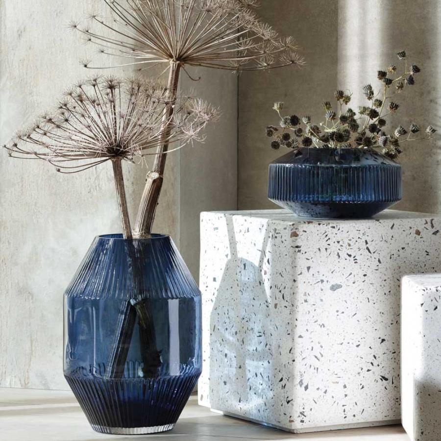 LSA エルエスエー Rotunda Wide Vase G1655-14-610 ネイビー LRT10 高さ14cm / 花器 花瓶 フラワーベース