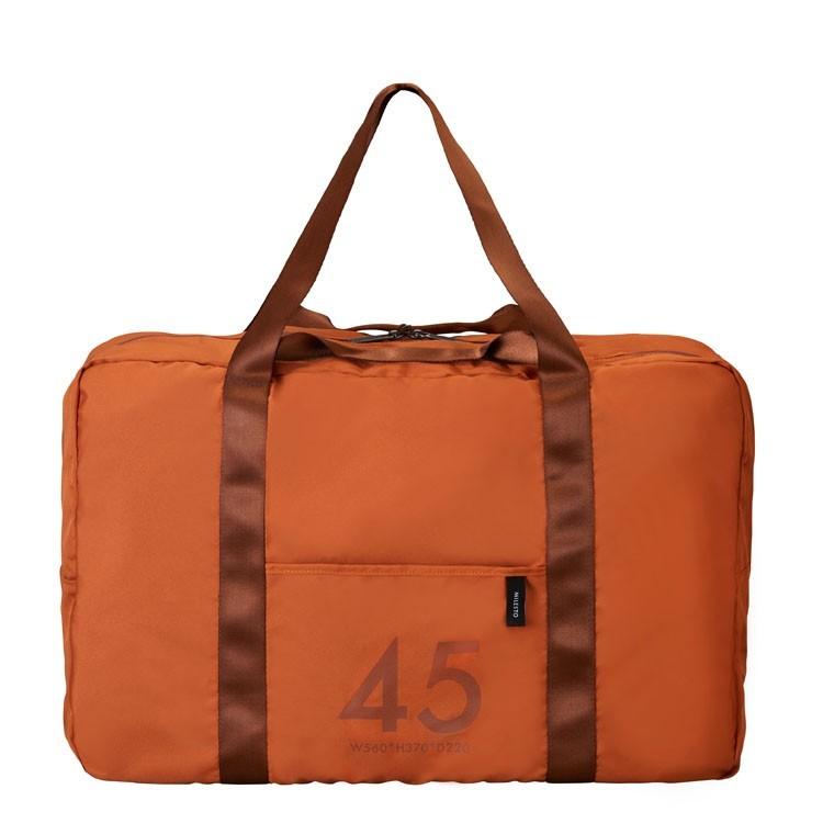 Milesto 日本産 ミレスト 折りたたみバッグ 衣類 収納 旅行用品 ボストンバッグ ダークオレンジ ポケッタブル 45l Mls526