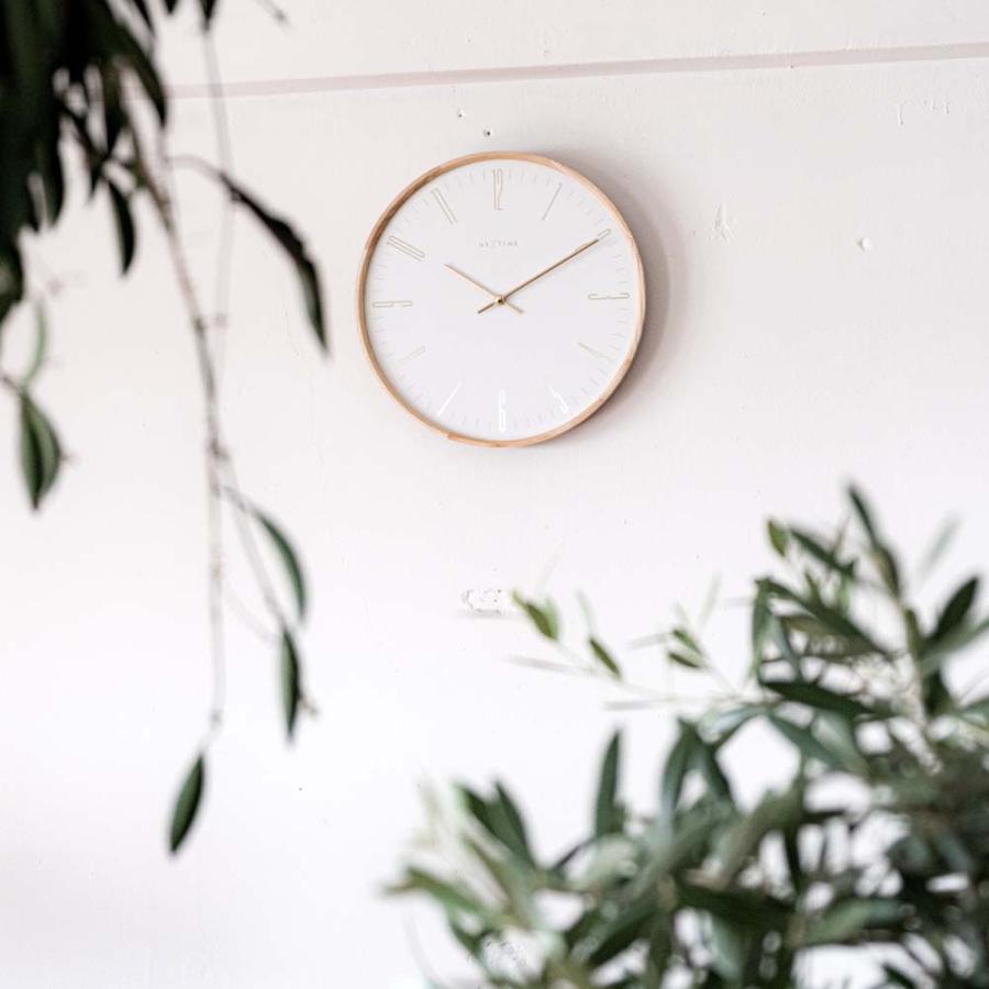 【未使用品】NEXTIME Thin M NXT-J008：ホワイト NEXTIME（ネクスタイム） 壁時計 掛時計 ウォールクロック Thin M WH