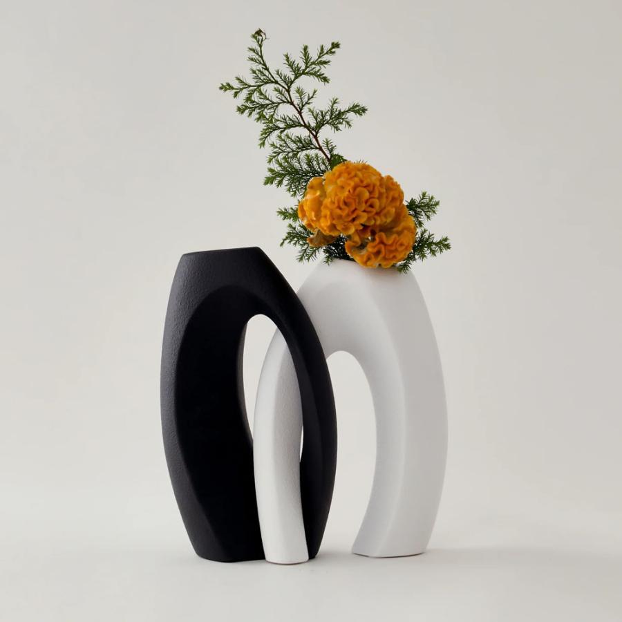PATINA  パティーナ　花瓶 フラワーベース　インテリア　陶器 PATINA パティーナ フラワーベース Vase TACP802SB ブラック 高さ26cm