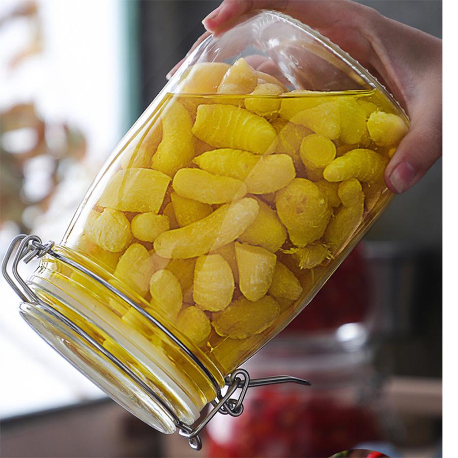 オープニング 保存容器 ガラス フルーツの缶詰 瓶詰 耐気密缶 密閉ビン 密閉容器 容器 瓶 ビン 収納 ジャム蜂蜜全粒穀物ドライフルーツ1500ml Kinderlandia Edu Co