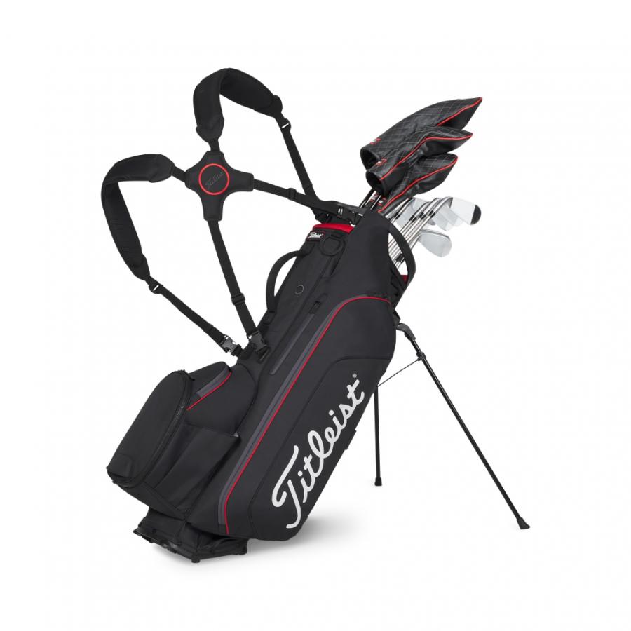 Titleist キャディバッグ 黒赤白 中古タイトリスト キャディーバック 黒/白/赤 タイトリスト