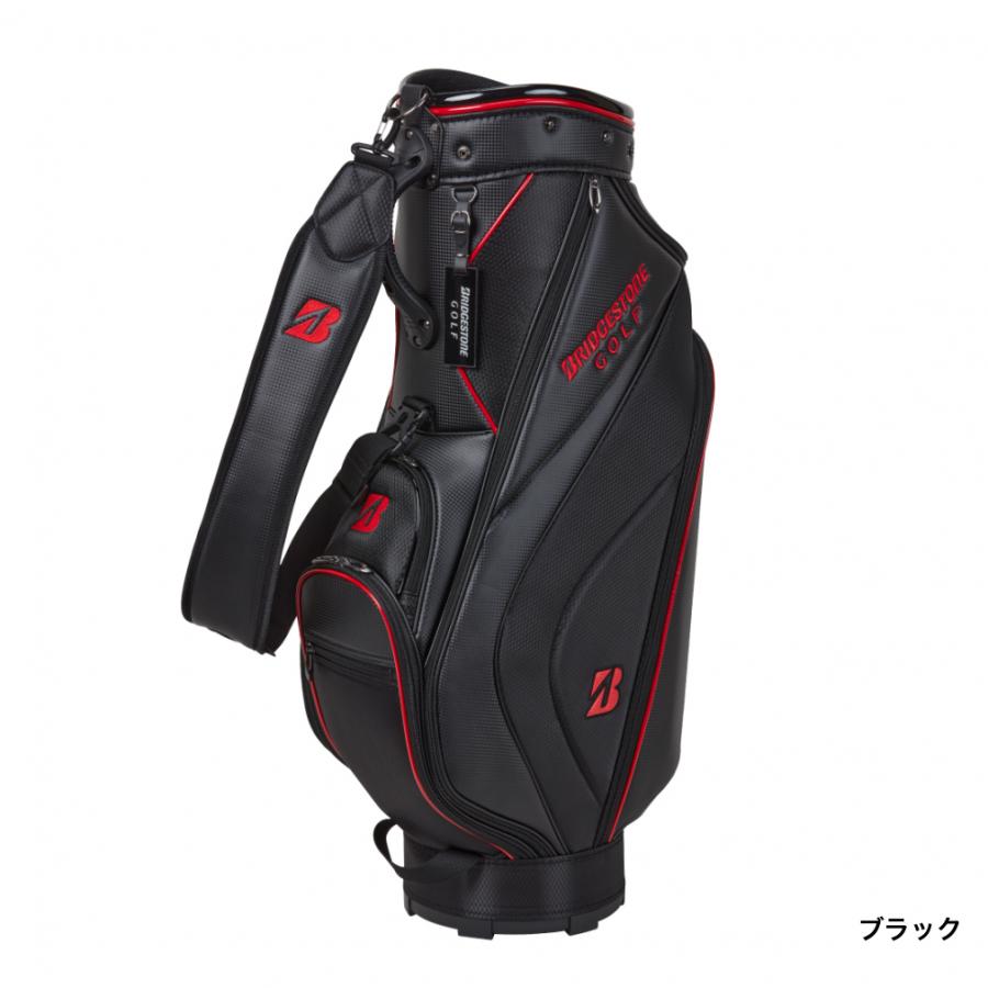 美品　BRIDGESTONE GOLF キャディバッグ ブラック/レッド BRIDGESTONE GOLF ブリヂストン 軽量 ベーシック CBG422 メンズ ゴルフ
