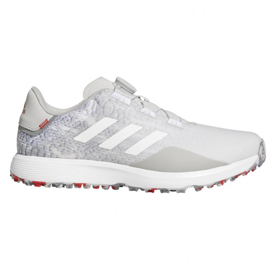 可愛いクリスマスツリーやギフトが アディダス ゴルフシューズ S2g Sl ボア Gv9786 メンズ ゴルフ ダイヤル式 スパイクレスシューズ 3e グレー Adidas