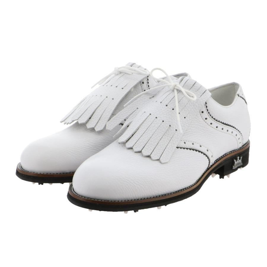 ラムダ ゴルフシューズ FERRARA WHITE KILT 軽量でアッパーとソールは
