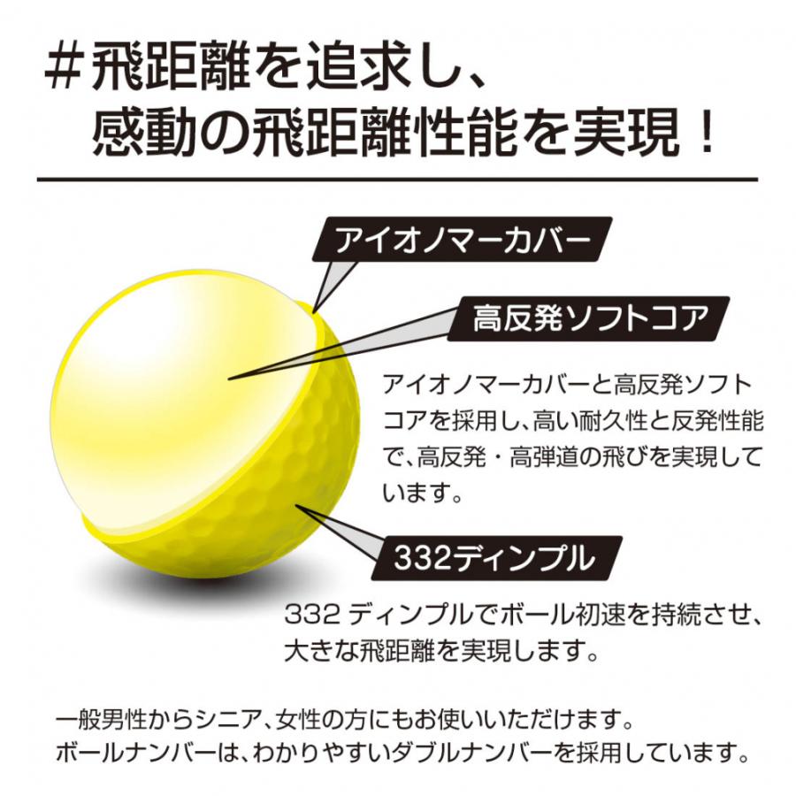 IGNIO（イグニオ） ディスタンス ゴルフボール 感動コスパ 12球入り