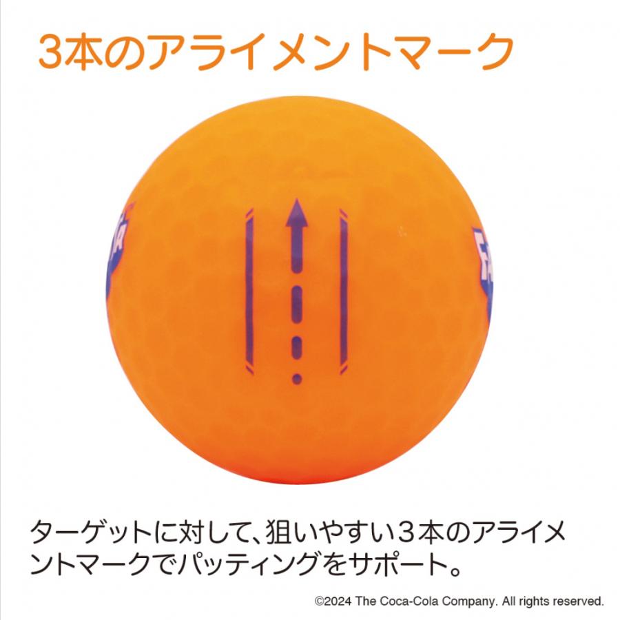 コカ・コーラ ファンタ マットオレンジ 芝のなかでも目立つ！ 艶消し 目立つ 探しやすい オレンジ 飛ぶ 10ダース 120球入 ゴルフ 公認球_5
